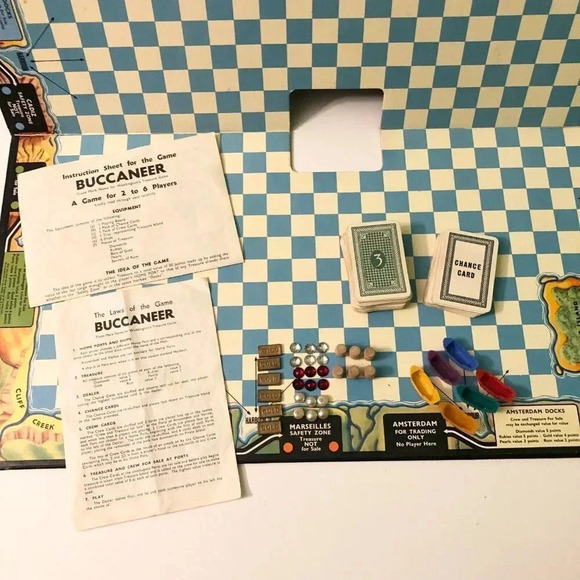 Vintage 1958 Waddingtons Buccaneer Board Game  Pirate Missing 1 Card - Picture 10 of 16